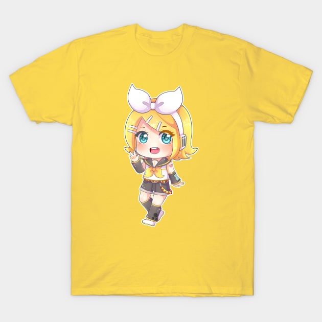 VOCALOID Kagamine Rin chibi T-Shirt by Nadi-chan16